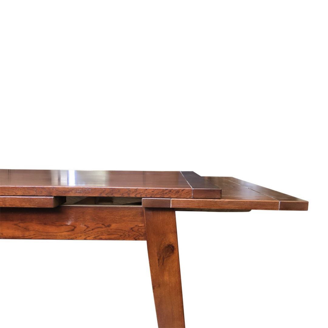 Oak Double End Extension Table Royal Oak + 6 Amalfi Leather Dining Chair Set image 3